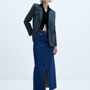 Mango SLIT DENIM SKIRT Sz Medium